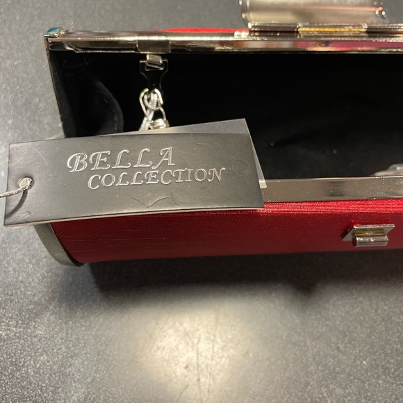 Satin Clutch with Rhinestone Latch - Picture 5 of 5